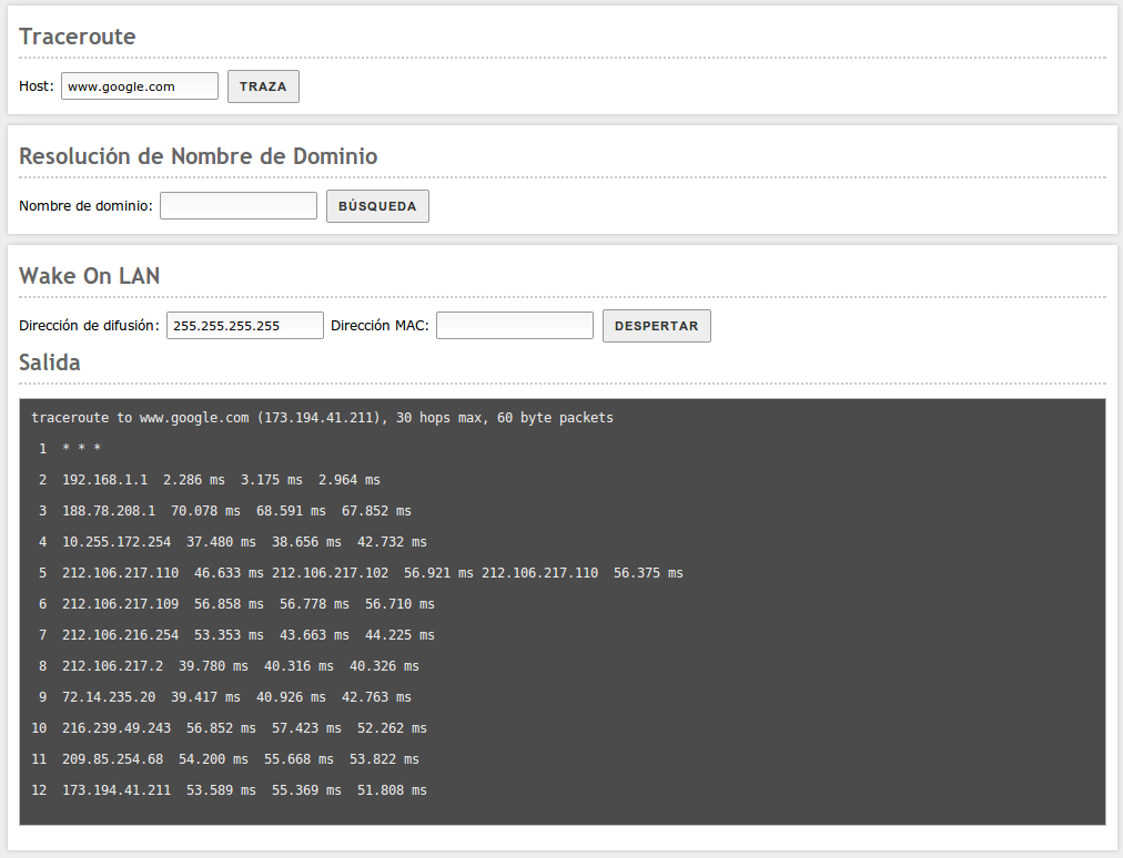 Herramienta traceroute