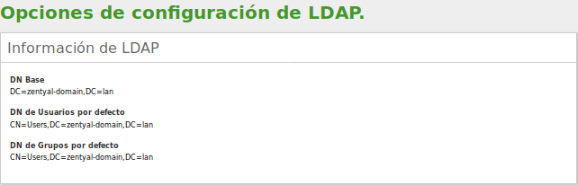 Configuración de LDAP en Zentyal