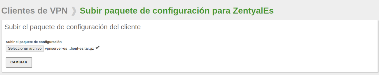 Configuración automática del cliente usando el paquete VPN