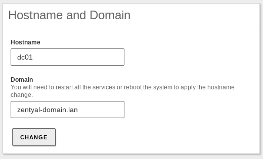 Configuración del Hostname en DC01