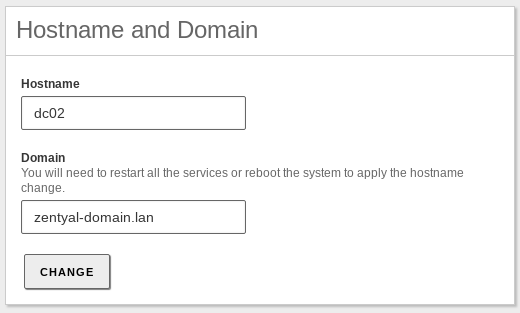 Configuración del Hostname en DC02