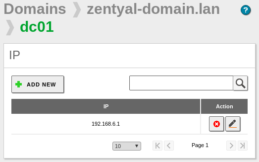 Configuración registros A para el DNS de DC01