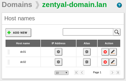 Configuración de registros A del dominio