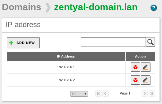 Configuración de registros A del dominio