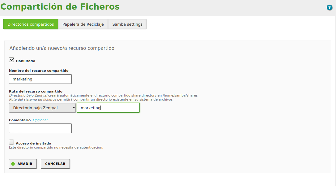Contenido de un formulario