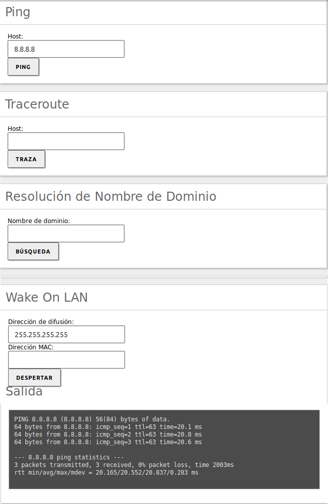 Resultado ping
