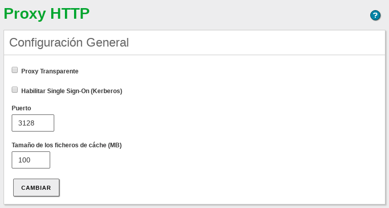 Configuración general del Proxy HTTP