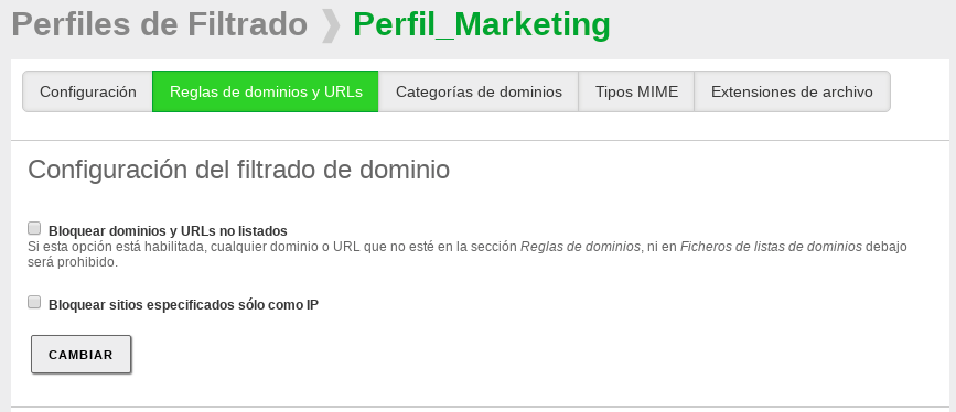Reglas de dominios y URLs