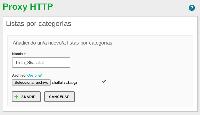 Listas de categorías