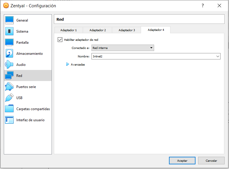 VirtualBox Settings Network 4