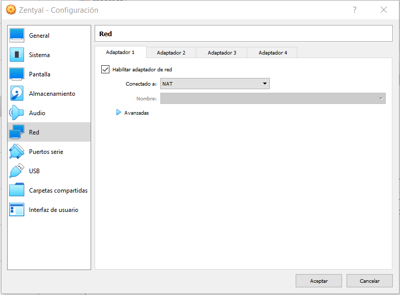 NAT multigateway, Adaptador 1