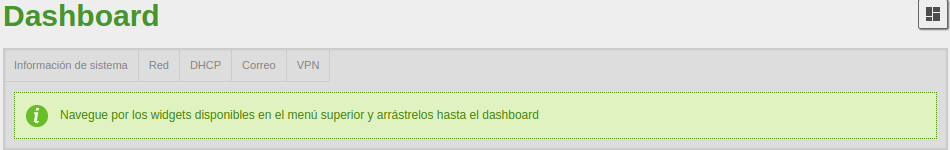 Configuración de los widgets