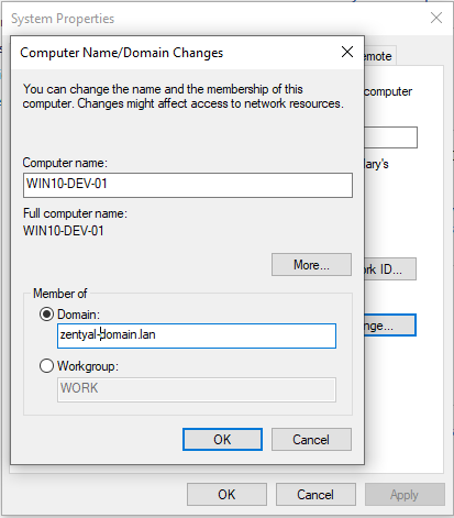 Joining to a domain with Windows