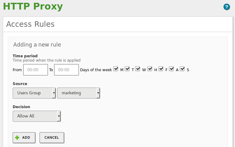 New access rule in the proxy