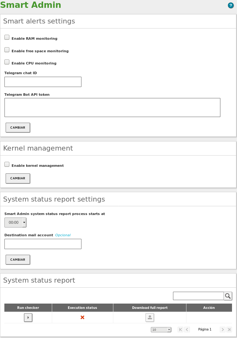 Smart Admin features available