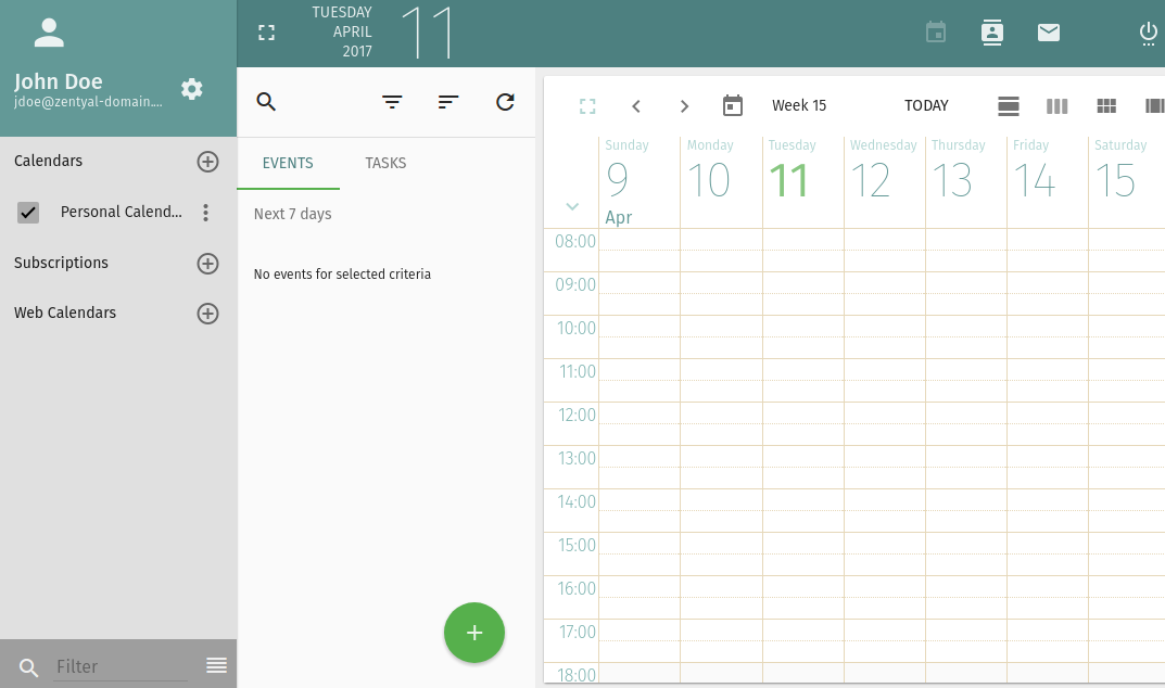 Shared calendars, events and tasks