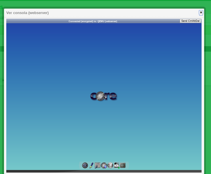 Ejemplo de una máquina virtual con entorno gráfico mostrado desde la consola
